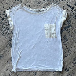 White T-shirt with Satin